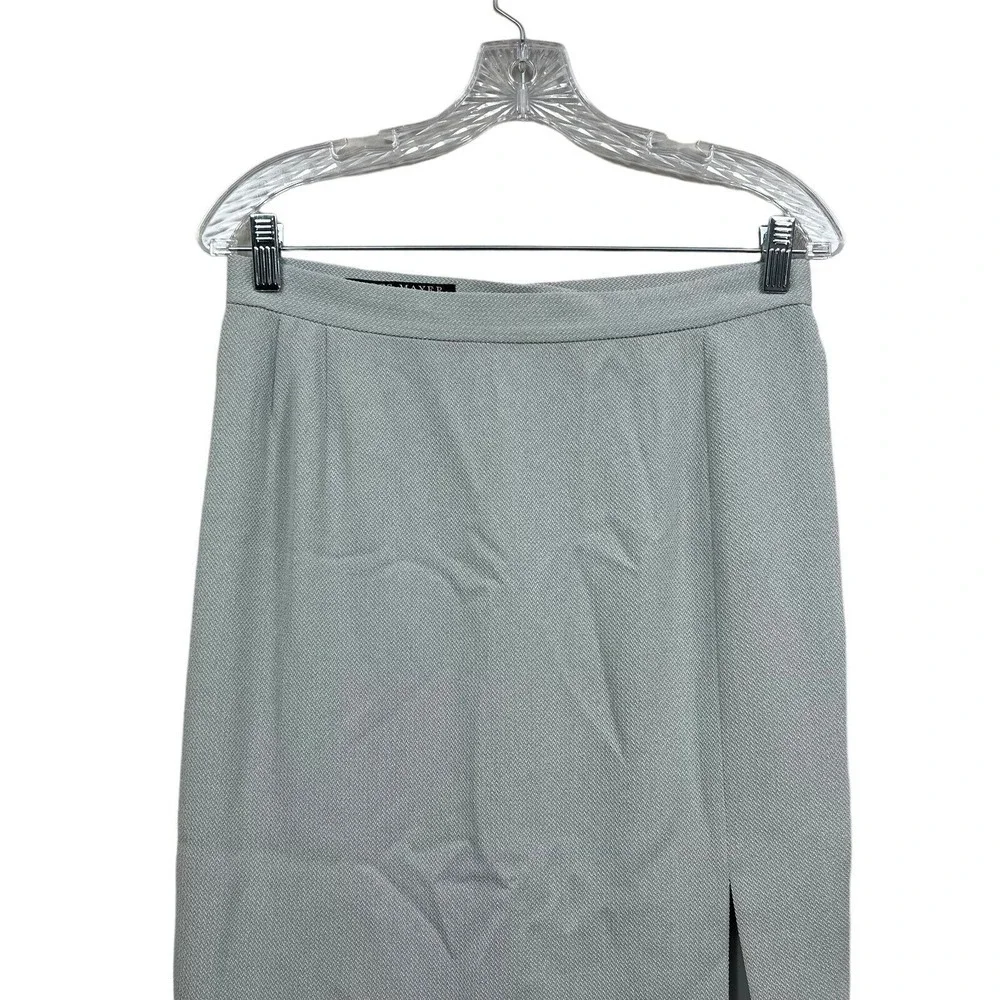 Ross Mayer Womens Pencil Skirt Front Slit Vent Lined Back Zip Light Grey Sz 12*